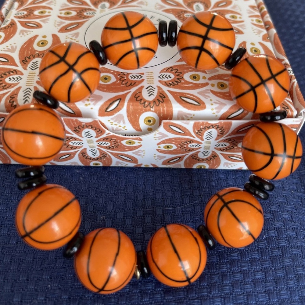 Plunder Design Fashion Trend Jewelry Got Game Basketball Beaded Elastic Bracelet